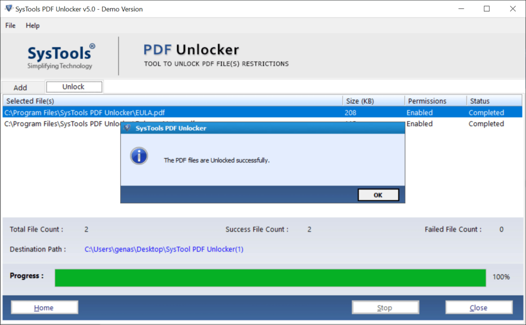 PDF Unlocker Final results