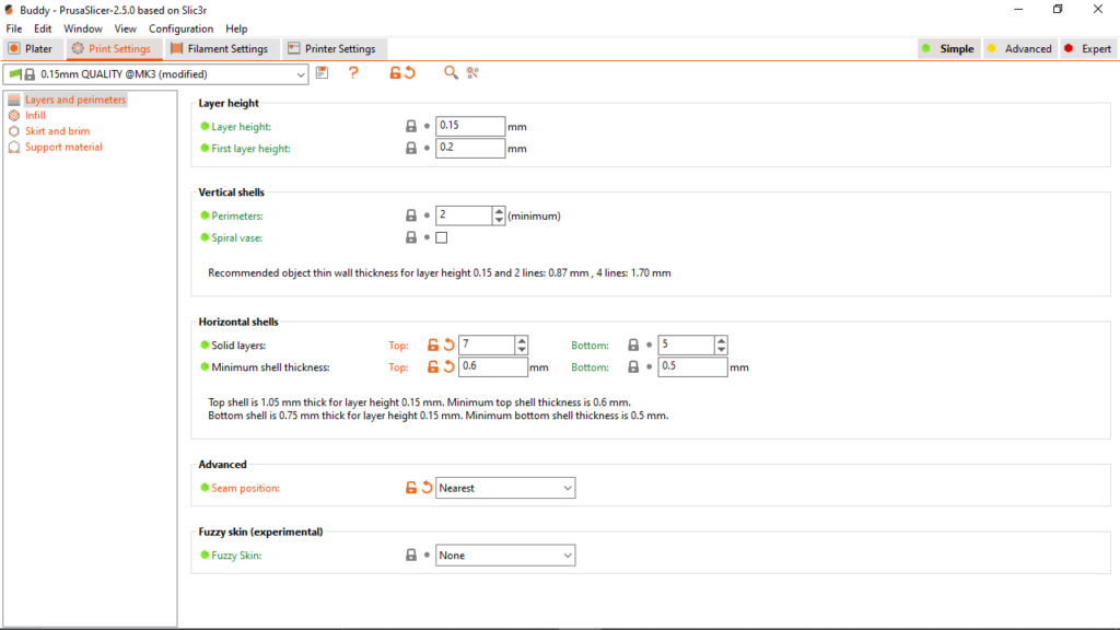 PrusaSlicer Print settings