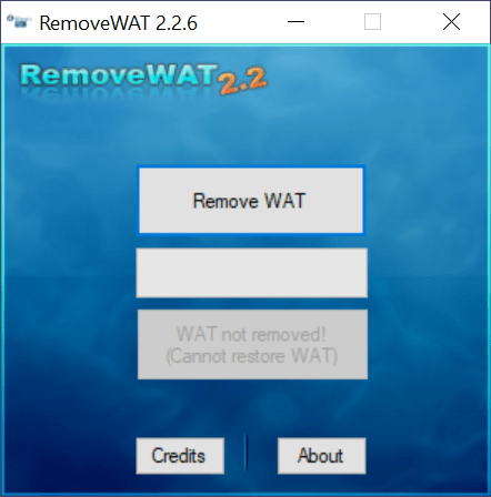 RemoveWAT Main menu