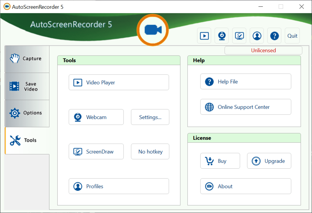 AutoScreenRecorder Additional tools