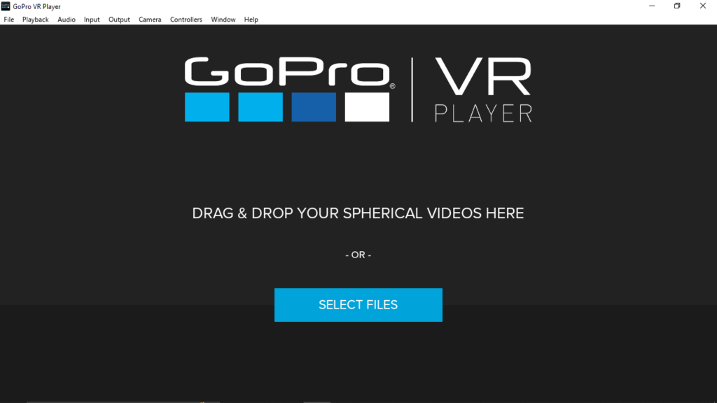 GoPro VR Player Main menu