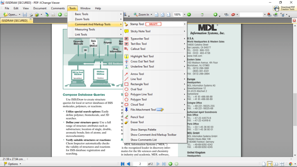 PDF XChange Viewer Comment and markup tools