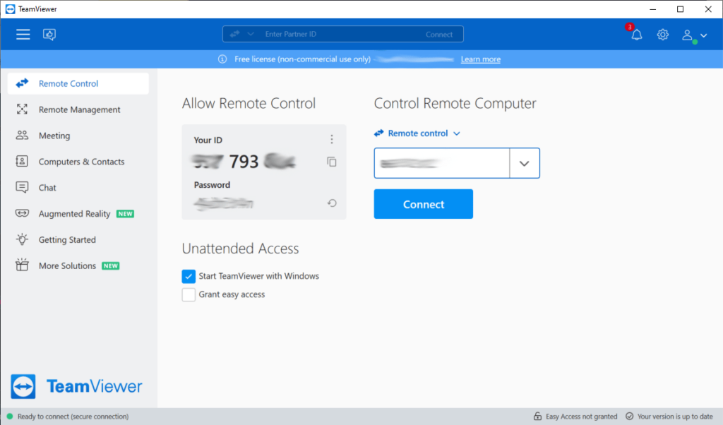 TeamViewer Quick connection