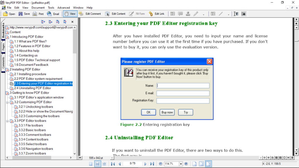 VeryPDF PDF Editor Bookmarks