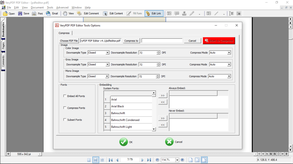 VeryPDF PDF Editor Compression tool