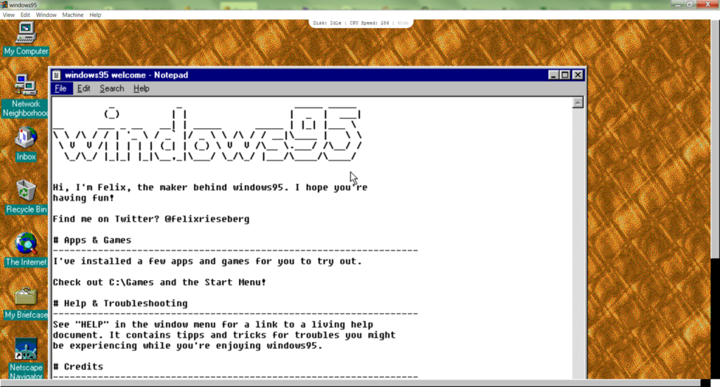 Windows 95 Блокнот