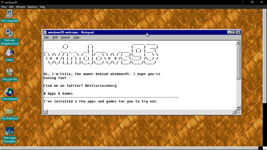 Windows 95 Textdokument öffnen