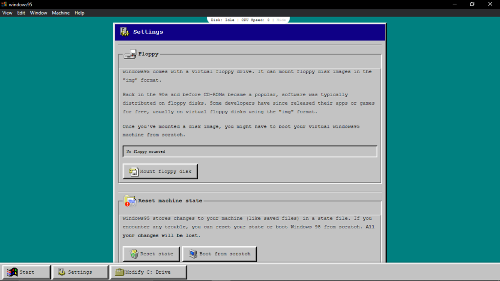 Windows 95 Einstellungen
