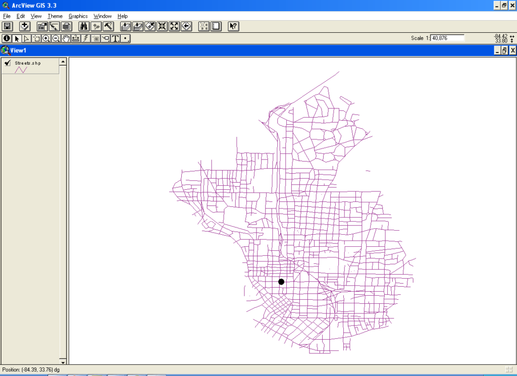 ArcView GIS Street layout