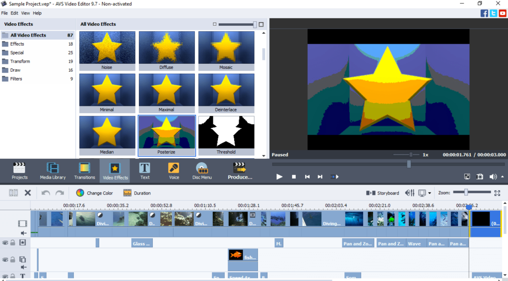 AVS Video Editor Apply video effects