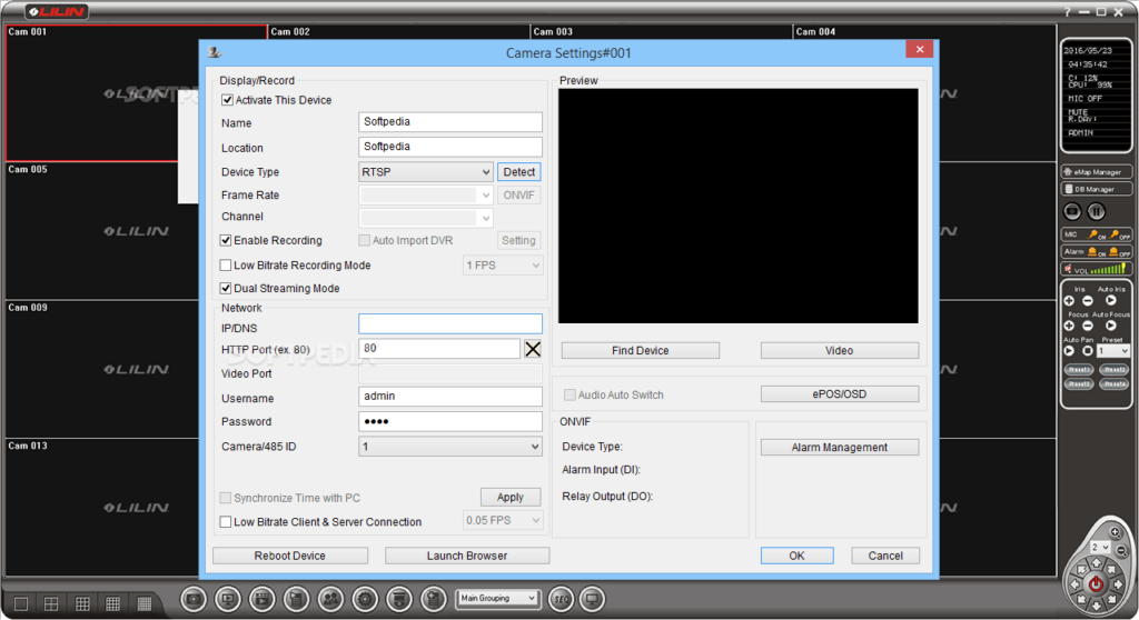 CMX Software HD Camera parameters