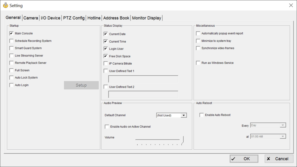 D ViewCam General settings