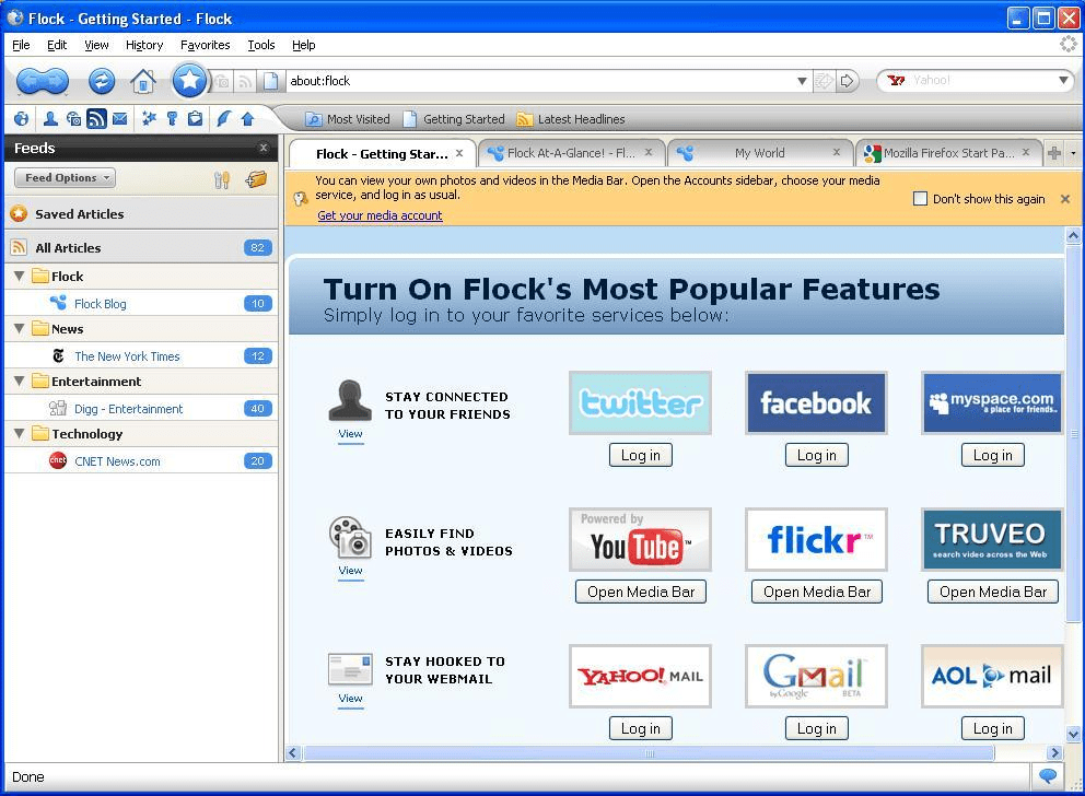 Flock Browser RSS feeds