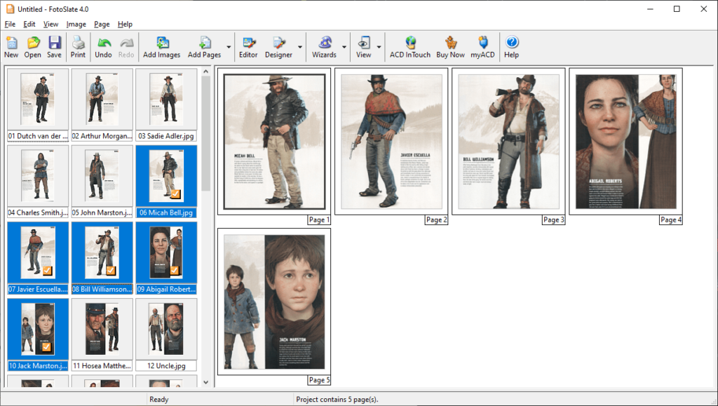 FotoSlate Page layouts
