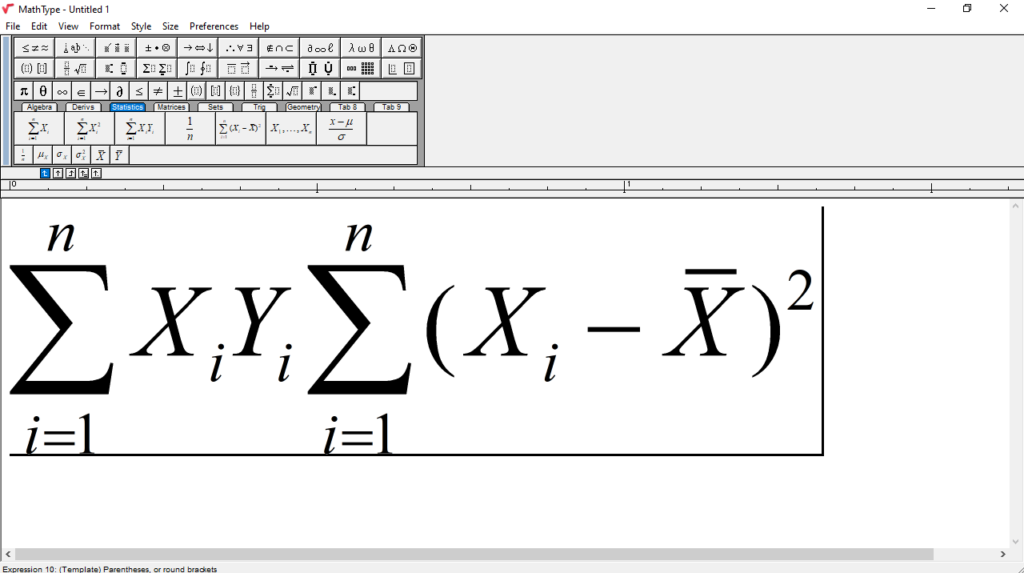 MathType Enter formulas