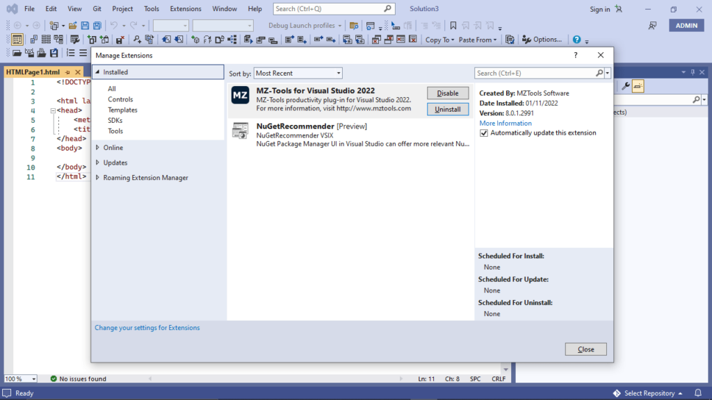 MZ Tools Visual Studio extension
