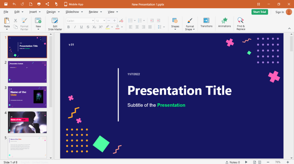 OfficeSuite Create presentations