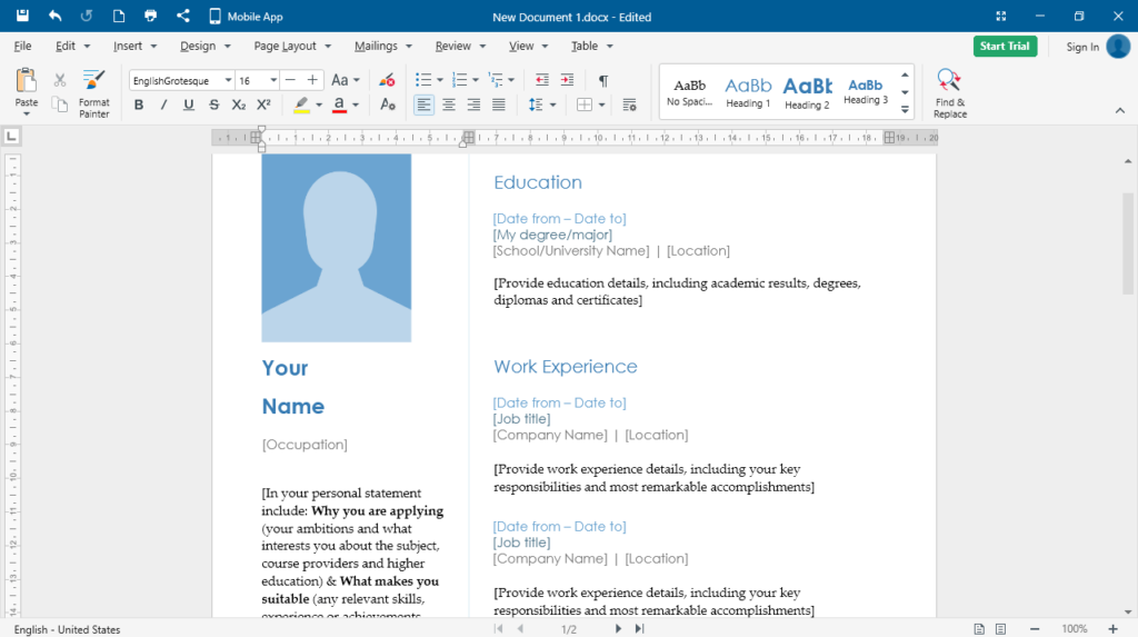 OfficeSuite Edit documents