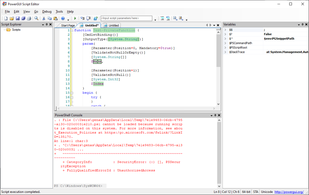 PowerGUI Script example