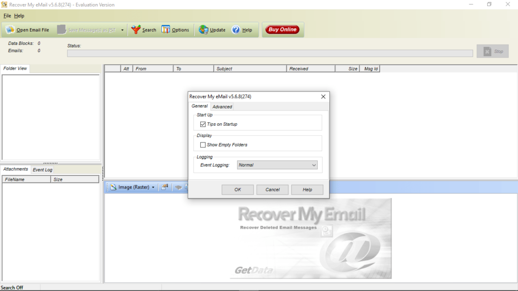 Recover My Email General settings