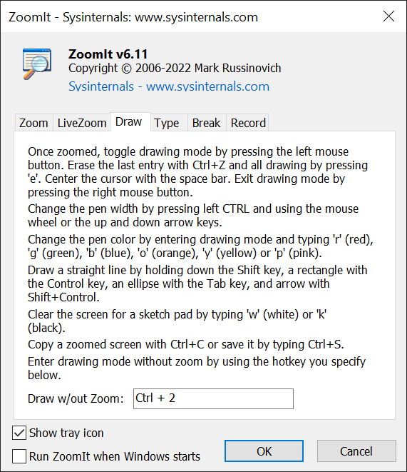 ZoomIt Drawing instructions