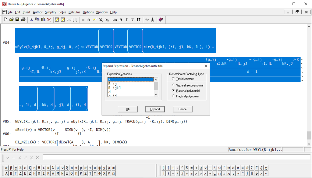 Derive Expression expanding