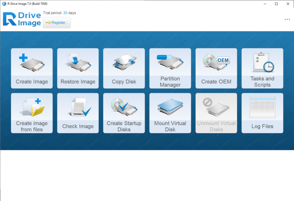 R Drive Image Available operations