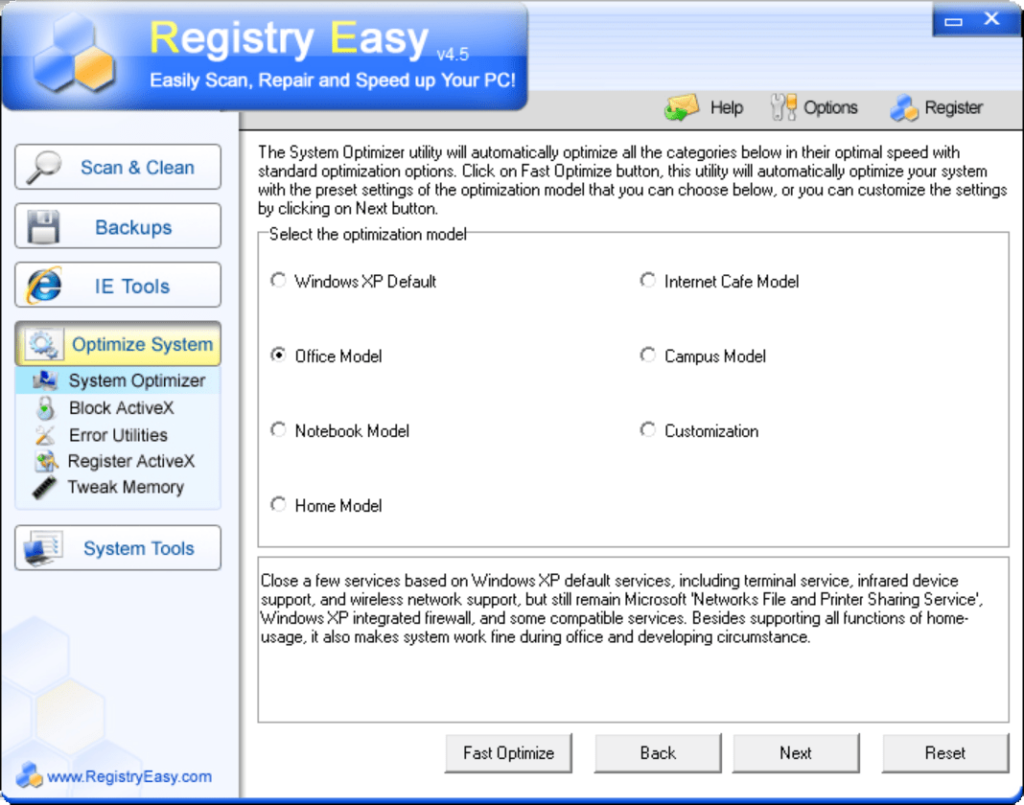 Registry Easy System optimizer