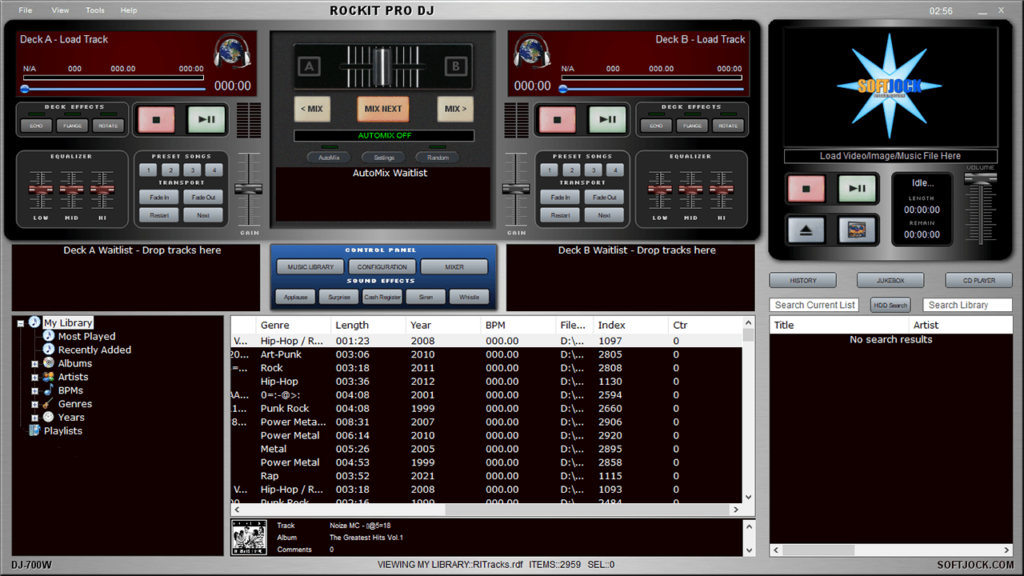 Rockit Pro DJ Main interface