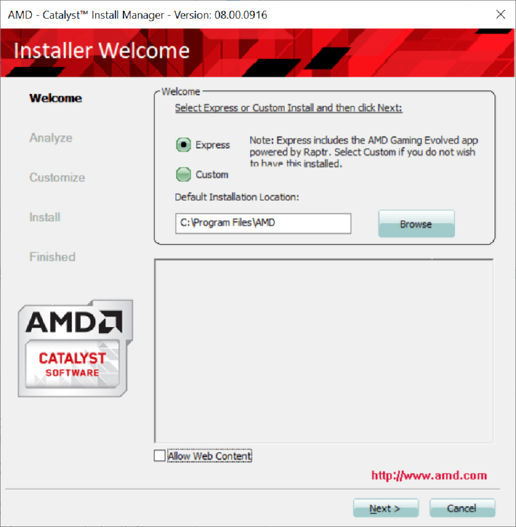 AMD Catalyst Installation parameters