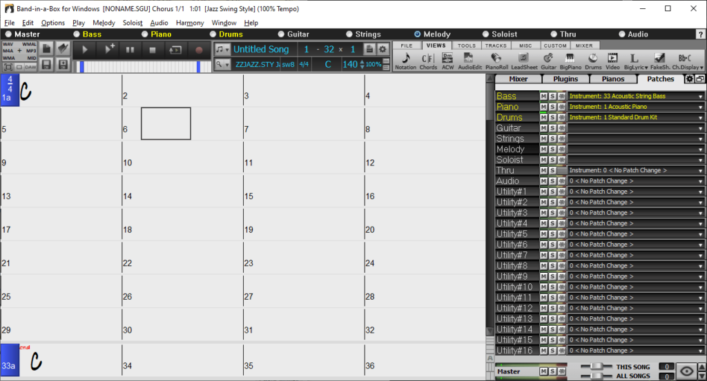 Band in a Box Music editor