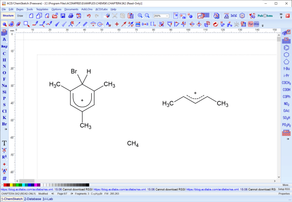 ChemSketch Sample structure