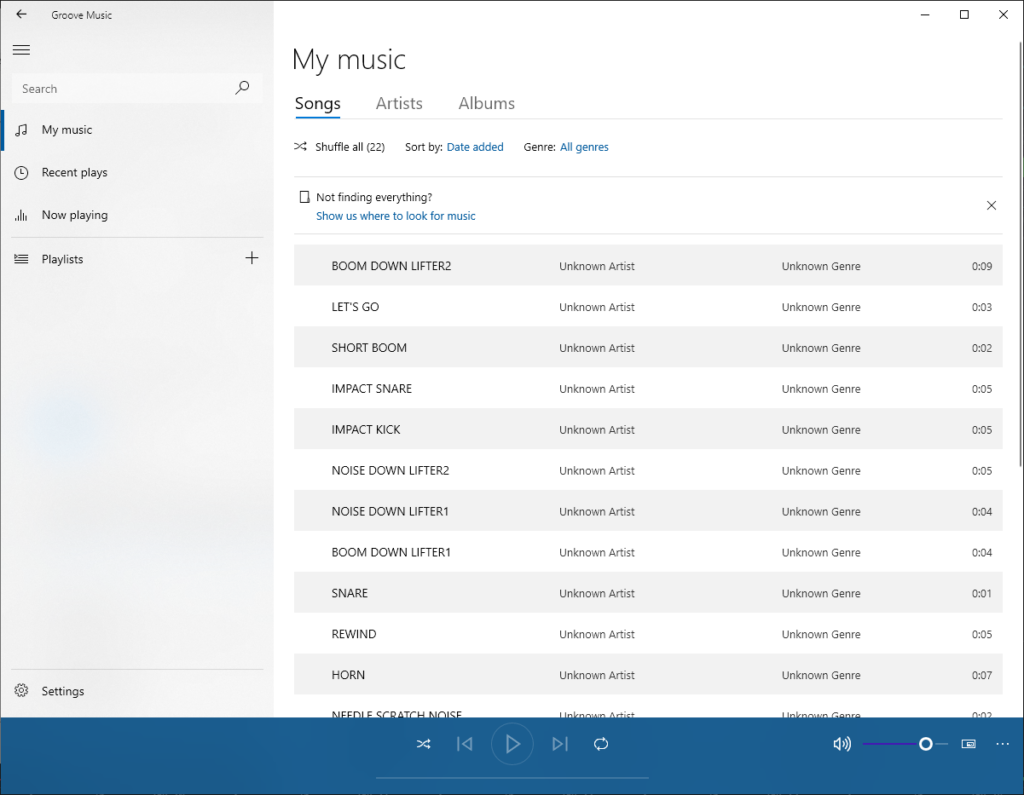 Groove Music Audio collection