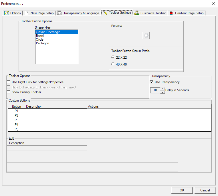 Interwrite Workspace Toolbar settings