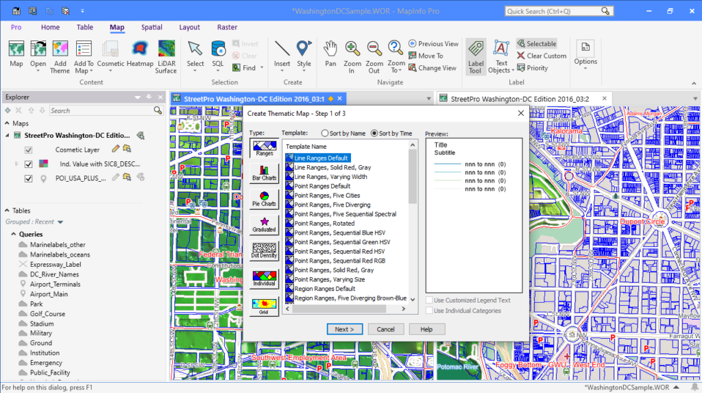 MapInfo Professional Create thematic map