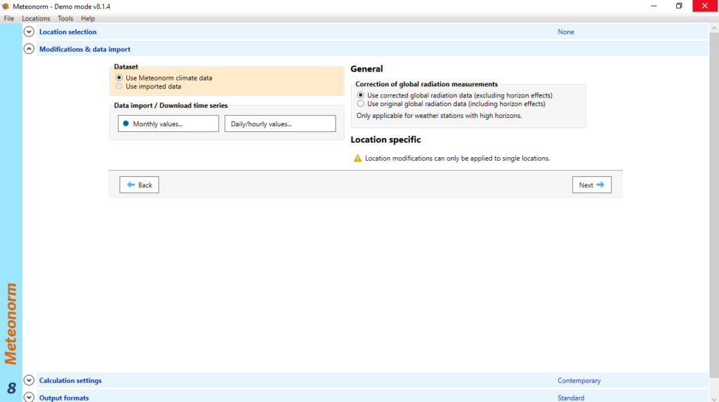 Meteonorm Import data