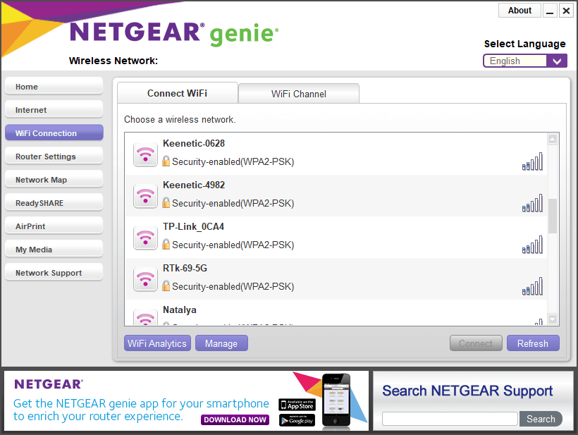 NETGEAR Genie Wi-Fi connections