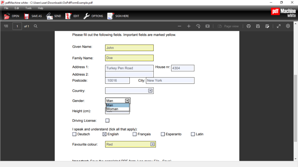 pdfMachine Fill in forms