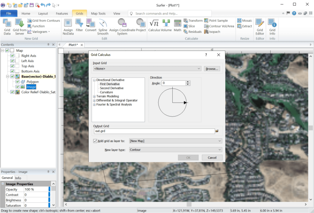 Surfer Grid parameters