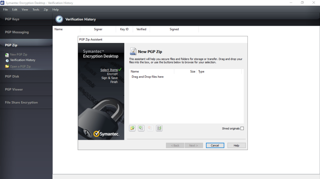 Symantec Encryption Desktop New PGP Zip