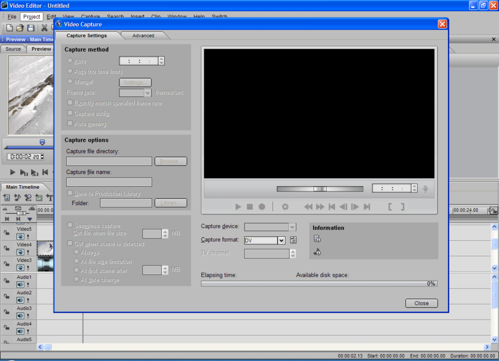 Ulead MediaStudio Pro Capture parameters