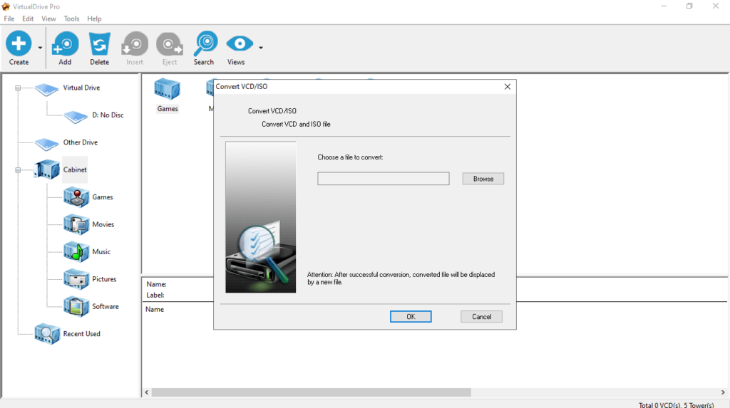 Virtual Drive Convert VCD or ISO