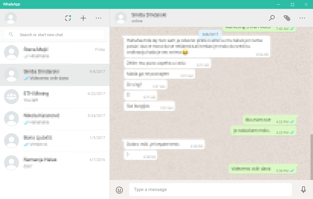 WhatsApp Chat window