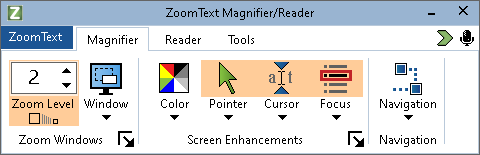 ZoomText Magnifier settings