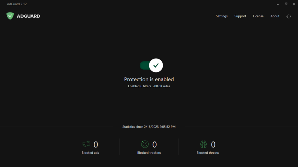 AdGuard Enable protection