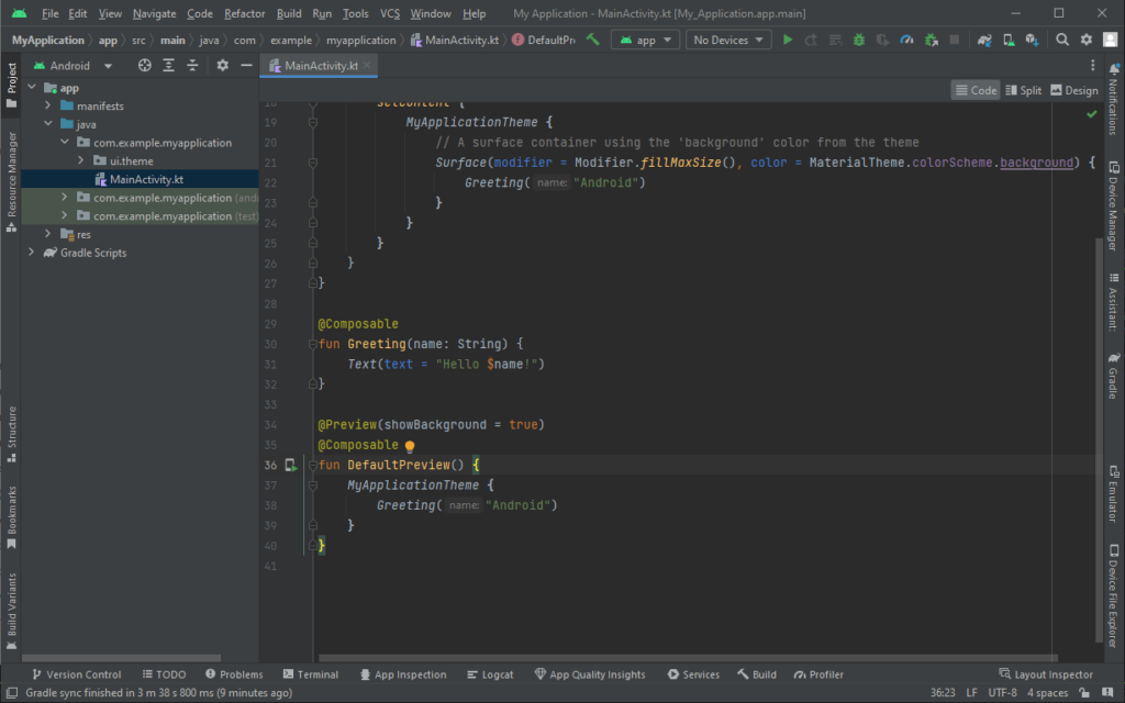 Android Studio Code-Editor