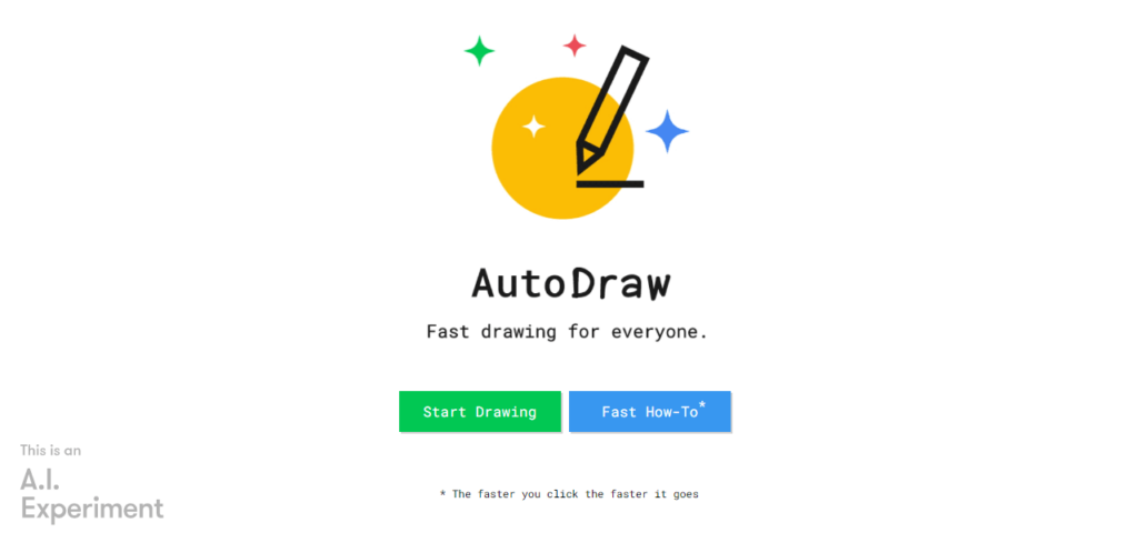 AutoDraw Start page