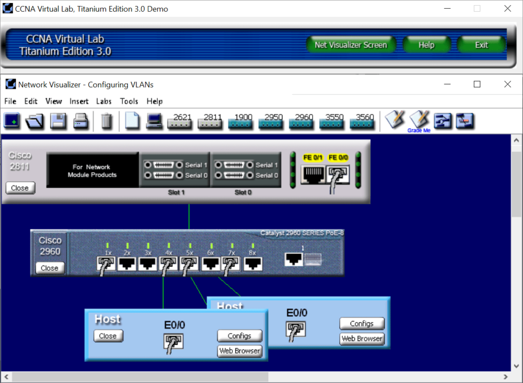 CCNA Virtual Lab Titanium Edition Port configuration