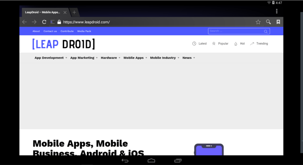 LeapDroid Web-browser