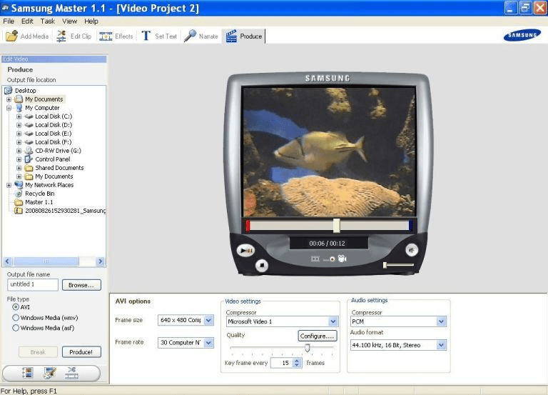 Samsung Master Video conversion settings